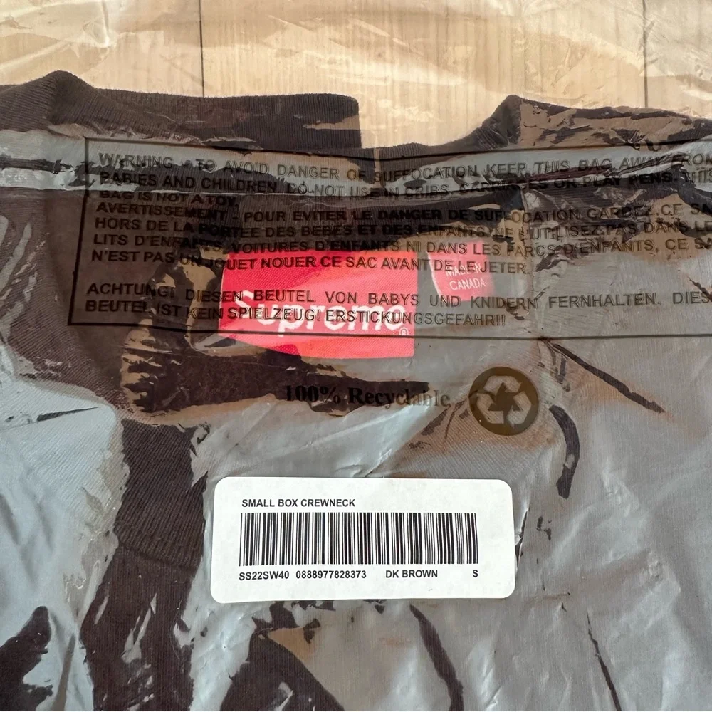 Supreme small box crewneck sweatshirts dark brown size S - Picture 5 of 7
